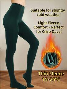 Quần tất lông cừu mỏng dành cho nữ - Quần tất lót nhiệt mỏng cho những ngày hơi lạnh 15-25℃, quần legging cạp cao nhiều màu (Nâu cà phê, Đen, Xanh navy, Đỏ tía, Xanh lá đậm, Màu da) dành cho nữ - Nhiều màu - Xem 7