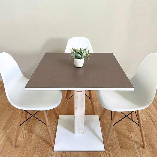 Tavolo da bar | Bistrot | Ristorante quadrato con piede centrale 60/70/80 cm Colori assortiti (Corten F287 Effetto ruggine - Nero, 60 60)