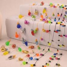1m Miniature Doll String Lights: 1/12 Scale Fake Miniature Lamps For New Year, Easter, Celebrations, Electroplated Mini Light Bulb Beads String, Non-Electric, Multi-Style Christmas Holiday Decor Lights, Party Decoration, Model Scenes (Random Lamp Color) - Multicolor - View 12