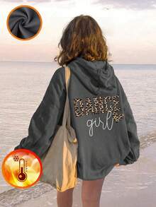 Áo nỉ chui đầu in họa tiết thường ngày, mềm mại và dày dặn, tay dài, áo nỉ có mũ nhiều màu sắc, phù hợp cho mùa thu/đông, học sinh và trẻ em, phong cách độc đáo, trang phục nữ tính, trang phục ngày Valentine. - Màu xám đen - Xem 9