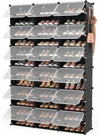 LITIDA Portable Shoe Rack Organizer, 72 Pairs Covered Shoe Rack Shoe Organizer Closet Entryway 12-Tier Shoe Storage Cabinet Space Saver Closed Shoe Organizer Cabinet With,12-Tier Portable 72 Pair Shoe Rack Organizer 36 Grids Tower Shelf Storage Cabinet Stand Expandable Heels, Boots, Slippers
