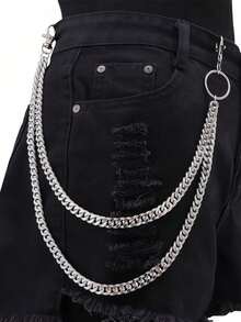 Bestselling Fashion Double-Layer Metal Pant Chain, Versatile Minimalist Denim Clothing Accessory - Multicolor - View 9