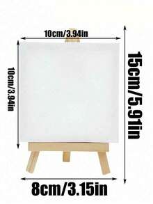 25pcs Mini Canvas Painting Set With Easel, Brushes And Palette - Complete Artist Kit, Includes 5 Wooden Easels And 5 Panels (4x4 Inches), 10 Nylon Hair Brushes, 5 Palettes - Great For Beginners - Multicolor - View 11