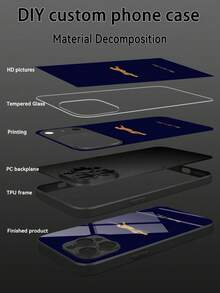 防震猛獸客製化強化玻璃手機殼，金色豹紋設計與文字，適用於 Phone 17 Pro Max/17 Air/16 Pro/15/S25 Ultra/S24 Ultra/Note 14/Mi 11，適合家人朋友的生日週年禮物，美感風格裝飾單品 - 黑色 - 查看 4