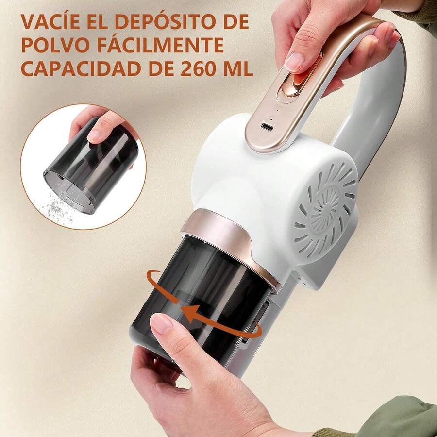 TECHVIDA Aspiradora Inalambrica, 11Kpa Aspiradora de Mano Potente, 4 En 1 Aspiradora Vertical, 120 Minutos de Funcionamiento, 220ml Depósito de Polvo Extraíble, para Alfombras y Suelos Duros - 1 - Ver 1