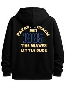 Paradise Beach Black Hoodies Polyester For Women Perfect For Christmas, Helloween, Birthday For Winter Casual Daily Wear - Black - View 1