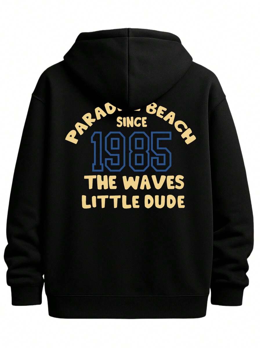 Paradise Beach Black Hoodies Polyester For Women Perfect For Christmas, Helloween, Birthday For Winter Casual Daily Wear - Black - View 1