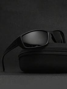 POLASUP 1 Set Men's Full Coverage Polarized Driving Eyeglasses, Outdoor Fishing Hiking UV Protection Windproof Anti-Sand Fashionable Glasses (Comes With Lanyard And Cleaning Cloth) - Black - View 12