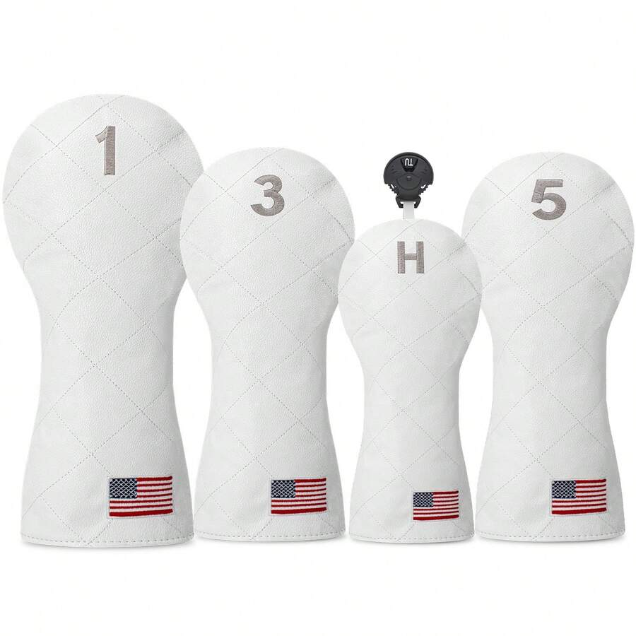 1pc White Golf Club Protective Cover, Golf Accessories, And Protective Cover Made Of Waterproof And Durable Materials Provide The Best Protection For Your Golf Club. - White - View 1