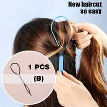 2PCS Hair Braid Tool Set, French Braid Maker & Hair Styling Ring For Easy DIY Ponytail, Bun, Quick Twist Hairstyles - Black - View 11