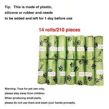 Túi đựng chất thải vật nuôi dày, không mùi chất lượng cao có thiết kế hình dấu chân chó màu xanh lá cây, túi đựng rác dùng một lần tiện lợi khi dắt chó đi dạo, bao gồm bộ túi đựng rác mini để bàn - màu xanh lá - Xem 8