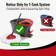 6 Pack Mop Head Replacements For O-Cedar, Spin Mop Replacement Head Compatible With Easywring 1-Tank Mop Refill, Microfiber, Machine Washable, Easy To Replace, Deep Cleaning - 白色 - 查看 3