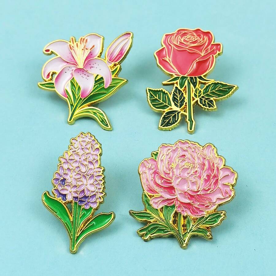 Tulip Flower Brooch Versatile Metal Girl Clothing Brooch Accessories Badge Ornament - XZ4533-2 - Xem 1