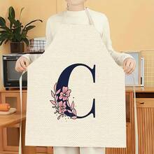 1pc Letter Pattern Apron, Creative And Interesting Fashionable Printed House Cleaning Apron, Waterproof Oil And Easy-To-Clean Kitchen Cooking Apron, Creative Home Apron, Work Clothes - Multicolor - View 7