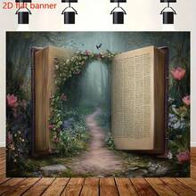 2D Flat Banner - Magical Forest Book Background Banner - Extra-Large Party Decoration - 1 - View 3
