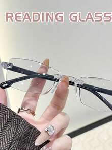 1pc/Frameless Reading Glasses – Anti-Fatigue, Frameless High-Definition Vision, Lightweight And Comfortable, +2.0 Vision, Unisex, Suitable For Computers, Driving, Screen Protection, Modern Style, An Essential Item. - Clear - View 6