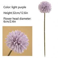 Crisantemos artificiales con tallo para ramos, jarrones, centros de mesa y decoración del hogar y bodas. - Morado - Ver 8