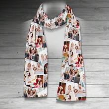 Personalized Photo Collage Scarf, Customized Unisex Scarf, Personalized Scarf, Holiday Gift, Christmas Gift, Party Favor