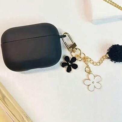 1 pieza Estuche de auriculares Bluetooth con elemento floral en blanco y negro compatible con iPhone, 1/2, 3/Pro/Pro 2 Auriculares inalámbricos, regalo para novio/novia, regalo de cumpleaños