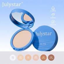 Julystar Polvo fijador mate resistente a todo tipo de clima, en 6 colores. Adecuado para fijar y retocar el maquillaje, absorbe el aceite y crea un aspecto de maquillaje natural - Multicolor - Ver 6