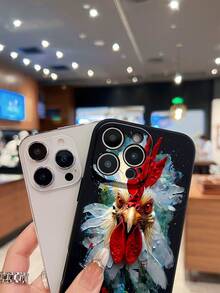 Funda para teléfono con diseño de gallo colorido, compatible con teléfonos ,  17,  16 Pro Max,  15 Pro Max,  13 y  12. Resistente a golpes y arañazos. - Negro - Ver 3