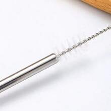 Set di cannucce in acciaio inossidabile, cannucce dritte e piegate riutilizzabili extra lunghe + spazzolino per la pulizia, adatte per tazze da 20 once, compatibili con caffè, tè al latte, cocktail, regalo di Natale portatile - cannucce in acciaio inossidabile - Visualizzare 7