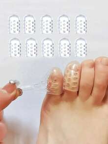 QKC 10片装透气防摩擦脚趾保护垫，柔软透明，低摩擦，弹性鞋垫，耐用足部保护垫