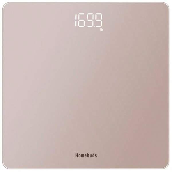 Homebuds Digital Bathroom Scales For Body Weight High Precision Assured By Weight Scale Professional Factory Since 2001 LED Display And StepOn 3*AAA Batteries Included 182kg 400lb Rose Gold