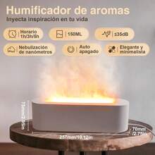 ¡RecomendadoDifusor de Aceites Esenciales y Humidificador para Aromaterapia, 3 en 1 Difuso r de Aroma de Llama, Aceites Difuso r 2 Modos De Luz, Humificador de Aromas para Casa Meditacion Trabajar Relaja Yoga¡Top de Temporada - 1 - Ver 6