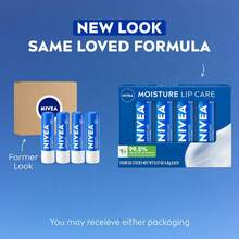 NIVEA Moisture Lip Care, Hydrating Lip Balm With Shea Butter, Nourishing Oils And Vitamin C & E, 3-In-1 Moisture, Repair And Nourish, 0.17 Oz Stick, Pack Of 4, For Dry Lips, Long Lasting, Unisex, Winter Lip Care Essentials, New Year Hydrating Lip Set - Blue - View 2