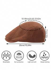 1顶铁塔印花男士报童帽，保暖平顶柔软版型，适合秋冬季驾驶，复古风格，适合徒步旅行和狩猎。 - 前進帽 - 查看 2