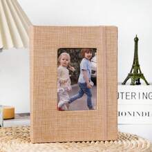 [Popular Choice] Photo Album Small Insert Photo Album Standard 6 Inches, 1pc Linen Insert Photo Album 26 Pages, Acid-Free Photo Album With 52 Photos Vintage Photo Album With Front Window, Perfect For Youngsters, Wedding And Family Photo Storage