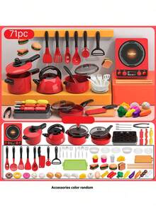 Kids Kitchen Fruit Cutting Playset, Vegetable Pretend Play Toy, Cake Cutting Toy For Boys And Girls - Multicolor - View 20