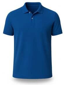 Men's Classic Pique Polo Shirt - Factory Price - Royal Blue - View 2