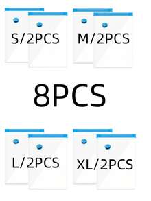 8-Piece Set/1 Vacuum Compression Bag, Travel Storage Bag, Clothing Storage Bag, Household Luggage Bag, Reusable Vacuum Compression Bag That Saves 80% Space, Suitable For Coats, Shirts, Quilts, Pants, Home, Dormitory, Wall Cabinets, Wardrobes, Bedrooms, Bathrooms, Travel Accessories, Home Storage, Back To School Season - Multicolor - View 18