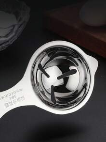 1pc Stainless Steel Egg Yolk Separator, Suitable For Restaurant Kitchen - Easy Egg Yolk Filtration And Separation Tool, Perfect Cooking And Baking Results - Silver - View 3