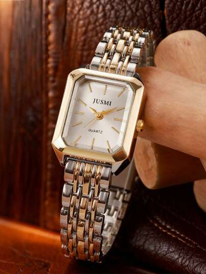 ساعة كوارتز ذات شريط فولاذي عالي الجودة بمقياس حزام بسيط، مناسبة كهدية لعيد الميلاد أو هالوين أو الترويج في نهاية العام