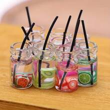 1/3/5/10pcs Mix Packed Milk Tea & Fruit Tea Charms, Resin Mini Bottle, Juice Drinks Pendants DIY Material - Multicolor - View 7
