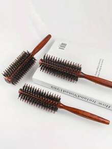 1支尼龙美容院专用美发梳，家用圆筒梳，女士美发梳，两用直发卷发梳，旅行度假必备，女士美发配件，梳子，美发梳 - 彩色 - 查看 9