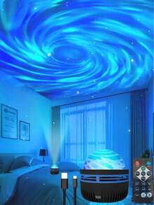 Starry Sky Projection LED Lights, Multi-Colored Patterns With Remote Control, Stars, Moon And Romantic Starry Atmosphere,Crystal Cube LED Projection Lights, Both Great Bedside And Sleeping Lights, Galaxy Star Projector, Bedroom Night Light Projector - Multicolor - View 13