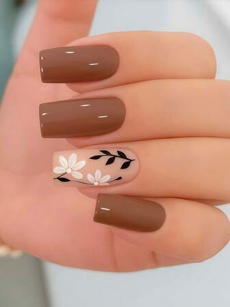 24 piezas/Caja Uñas postizas estilo europeo y americano, glamorosas y elegantes, diseño de uñas cuadradas cortas con lunares multicolor y girasoles, adecuadas para niñas y mujeres, el set de regalo incluye 1 pieza de gel de gelatina y 1 pieza de lima de uñas