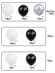 35 件黑色、白色和银色婚礼/生日装饰气球套装，毕业典礼、婚礼派对、房间装饰乳胶气球