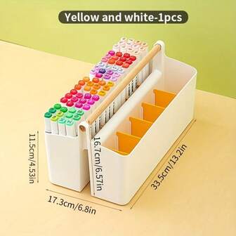 OBOVAY Caja de almacenamiento portátil hecha a mano y para cosméticos - Caja ajustable de gran capacidad con asa, adecuada para suministros de arte, organización de escritorio y talla grande
