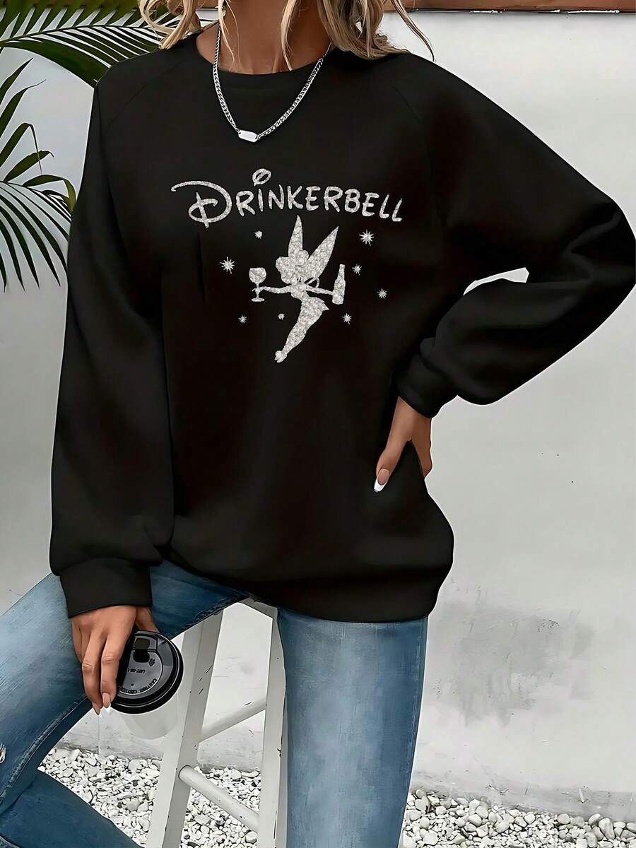 Women's Nightmare Before Christmas Sally Graphic Sweatshirt - Officially Licensed Tim 's Nightmare Before Christmas Pullover, Cozy Round Neck Casual Sweater For Fall Winter, Halloween & Casual Attire - Black - View 1