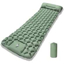 Colchoneta Inflable Camping con Almohada Incorporada, Colchón Inflable Dormir Portátil Individual Impermeable, Sleeping Pad con Bolsa Almacenamiento para Senderismo, Viajes ()(Verde) - Multicolor - Ver 2