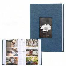时尚麻布6英寸相册，带口袋插页 - 内含50张照片，非常适合记录旅行回忆、毕业聚会和情侣约会。 - 彩色 - 查看 6