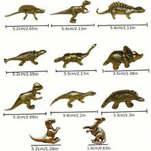 1pc Three-Dimensional Retro Brass Dinosaur Statues - Jurassic Series, Solid Copper Statues, Perfect For Desk And Living Room Garden Decoration - Car Decoration, Collectible Toys, Home Decoration Statues, Animal Statues, Busts And Model Tyrannosaurus Rex, Bronze, Desk Decoration, Men's Gifts, Christmas Gifts, Back-To-School Season Gifts, Valentine's Day Gifts - Multicolor - View 8