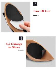 4片装防滑耐磨鞋底保护贴，静音高跟鞋保护膜，自粘式无损前脚掌垫 - 黑色 - 查看 9