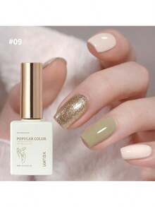 1支15ml綠色啞光啞鈦寶石凝膠甲油,可浸泡,適用於所有季節-家庭沙龍美甲diy