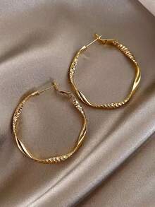 2pcs Women's Fashionable Large Round Beaded Earrings, Party & Banquet Accessories